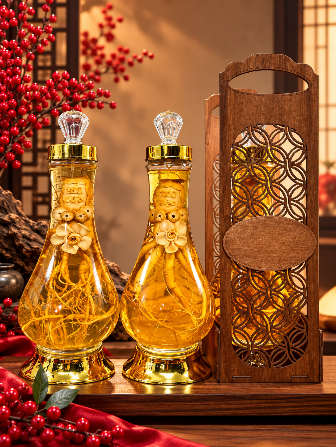 Bình 1,5 lít kèm hộp gỗ